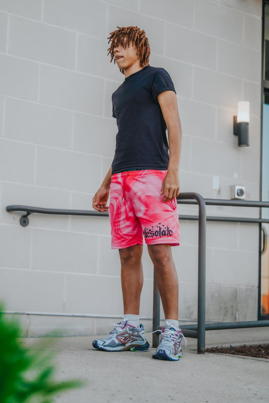 Pink "Swirlie" Mesh Shorts